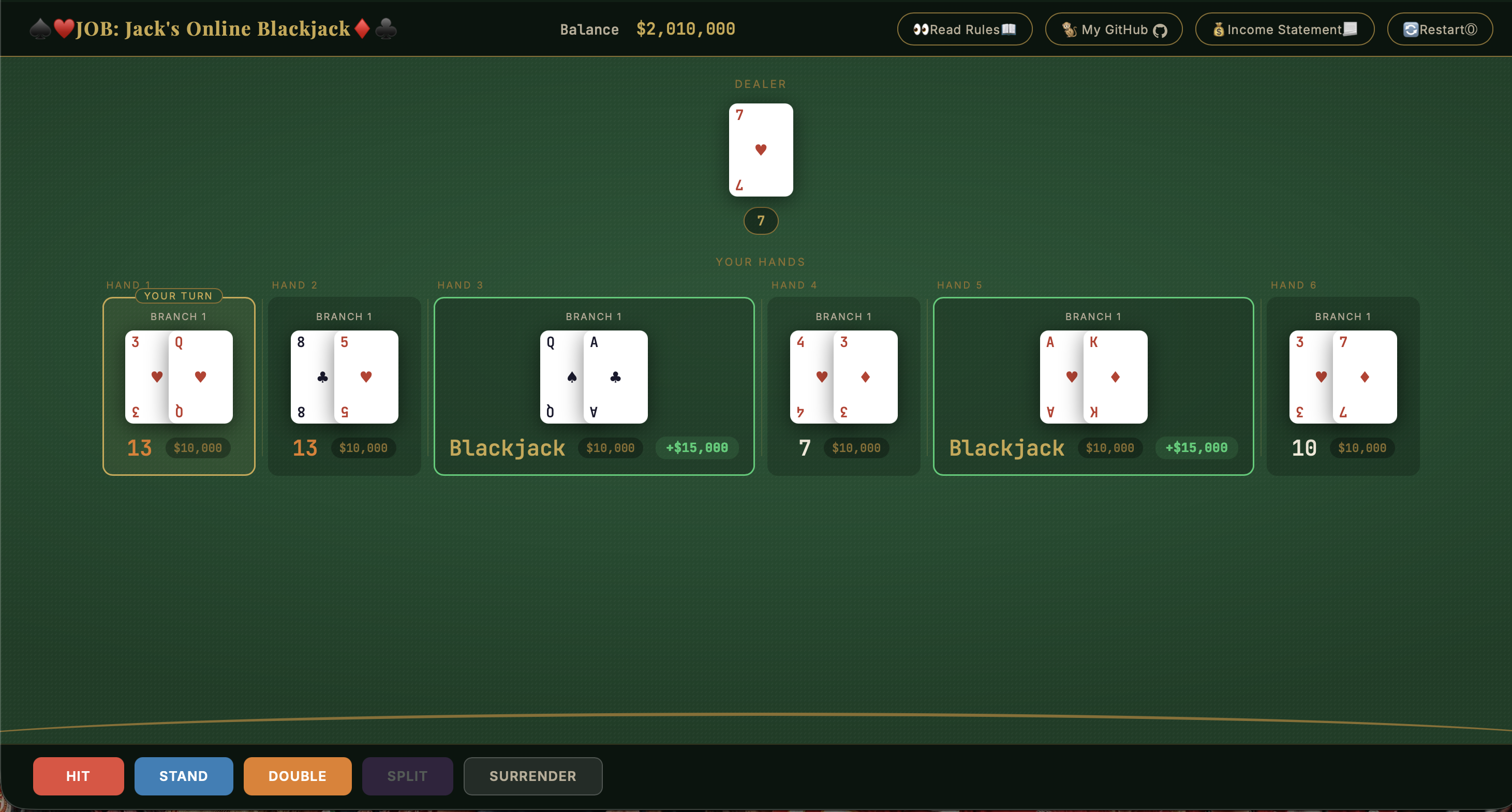 Double Blackjack